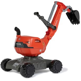 Rolly Toys rollyDigger Kubota (360° drehbar, Alter 3-5 Jahre, mit Automatikverriegelung des Lenkarms, Kinderfahrzeug, Kinderspielzeug) 42 121 3