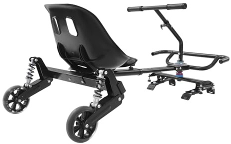Hoverboard Sitzbefestigung mit 3 Stoßdämpfern, Verstellbarer GoKart Aufsatz mit 2 Leuchträdern, Kompatibel mit 6.5, 8, 10 Zoll Hoverboards