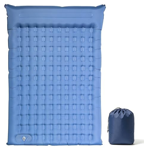DoXtreme Matelas gonflable double pour 2 personnes - 195 x 134 cm - Parfait pour les couples et la famille, le camping, les festivals et les lits d'invités, 10 cm d'épaisseur - Fonction de gonflage à