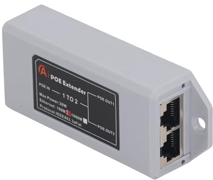 Fabater 1 in 2 Out PoE Repeater Enkel Installation Stöd för Nätverksenheter ABS Kompakt Storlek 1 Enhet