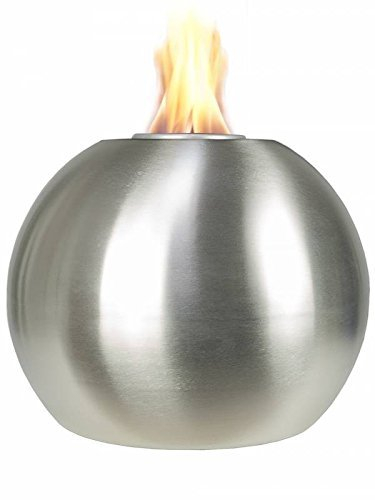 PFLANZWERK® Pflanzkübel Feuerschale Premium Edelstahl FEUERKUGEL XXL Tischkamin *Outdoor* *2 Jahre GARANTIE* *RUSSFREI* *RAUCHFREI* *DEUTSCHE MARKENQUALITÄT*