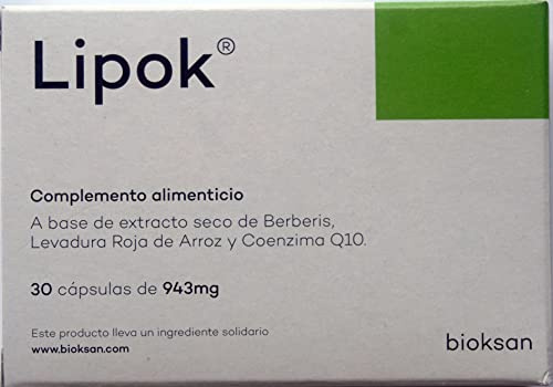 LIPOK 30 Capsulas Ayuda a Controlar el Colesterol de Forma Natural Complemento