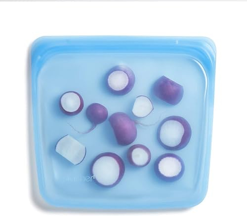 Stasher Premium Silicone Réutilisables Sac Topaze, Sandwich Bag, Stockage des Aliments, Sac à Snacks, Durable, Résistant au Four, Lave-Vaisselle & Congélateur, Écologique, 828 ml