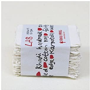 Khadi Papers - Handgefertigtes Visitenkartengröße (5 cm x 8 cm), Weiß, 150 g/m², 100 Blatt