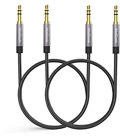 MaGeek Aux Kabel 3,5mm Audio Kabel Stereo Audio Klinken Kabel [2 Stück, 0,5m] für Beats Kopfhörer, iPhone, iPod, iPad, Autoradio, Stereoanlage (Schwarz)