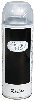 Rayher 34371574 Chalky Finish Farbspray, ebenholz, Spraydose 400 ml, Kreidefarbe auf Wasserbasis, ultra-matt, schnelltrocknend, wetterbeständig, für Shabby-Chic-, Vintage- und Landhaus-Stil-Looks