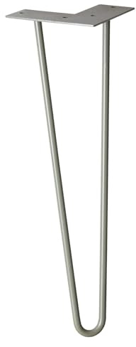 WAGNER Möbelbein/Tischbein/Möbelfuß - Hairpin Leg - Retro Style - Stahl pulverbeschichtet Vintage, 12 x 12 x 40 cm, Bein konisch/schräg verlaufend, integrierte Anschraubplatte - 12824701
