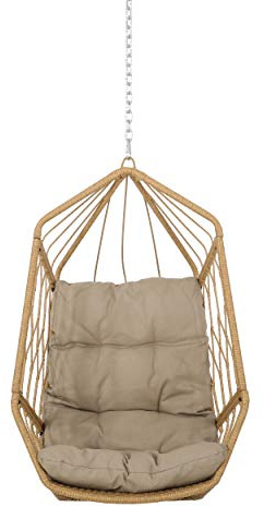 Tamara Outdoor/Indoor Hanging Chair (NO Stand) - Wicker - Light Brown/Tan