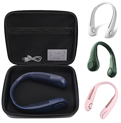 maitexi Hand Free Personal Fan Case for Rechargeable Neck Fans，Neck Hanging Fan Travel Case， USB Rechargeable Personal Fan Storage Box（Case Only）