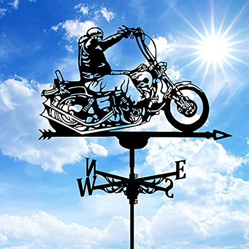 YDYBY Wetterhahn Windfahne Deko-Motorrad Windrichtungsanzeiger Im Antik Stil Garten Deko Rostfreier Windanzeiger Für Garten Hinterhof Terrasse Hof Dach Ornament