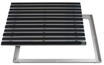 Emco Eingangsmatte Diplomat Gummi + Bürsten Schwarz 22mm + ALU Rahmen Schmutzfangmatte Fußabtreter Antirutschmatte, Größe: 75x50cm