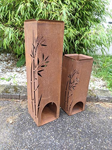 Zen Man 2St.Edelrost Pflanzschale Übertopf Rost Garten Kerzenleuchter aus Metall H60H40cm 031881,031881-1