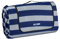 Relaxdays Manta Pícnic XXL, 200x300 cm, Estera Césped Forro Polar a Rayas, Aislante e Impermeable, con Asa, Azul/Gris, Gomaespuma