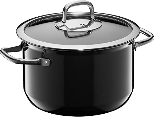 WMF Fusiontec Mineral Kochtopf groß 22 cm, Glasdeckel, Fleischtopf Induktion 4,7l, High-Tech Keramik, backofenfest, kratzfest, Made in Germany, spülmaschinengeeignet, schwarz