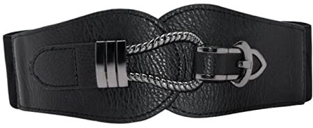 COOKOE Breite Taillenbänder, elastischer Taillengürtel, einfarbig, Taillendichtung, Doppelschnalle, Gürtel, Damen-Kummerbund, Stretch, dekorativ