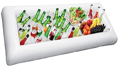 Wein- & Sektkühler Weiße aufblasbare Eiswanne aus PVC, Wasserunterhaltung, Salatteller-Ständer, Eiskübel for den Außenbereich, Bar-Werkzeuge und Weinflasche aus Glas Eiseimer