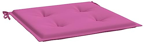 Tidyard Gartenstuhl-Kissen 2 STK. Sitzkissen Stuhlkissen Gartenstuhlkissen Garten Sitzpolster Set für Rattanstühle Stuhlauflage Stuhlkissen Rosa 50x50x3 cm Stoff
