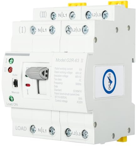 DEWIN Automatisk överföringsbrytare, ATS G2R 4P 63A DIN-skena dubbel effekt automatisk överföringsbrytare elektrisk omkopplare 220 V