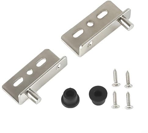 Juego de bisagras pivotantes de hierro para puertas de madera, fuerte, duradero y versátil (plata)