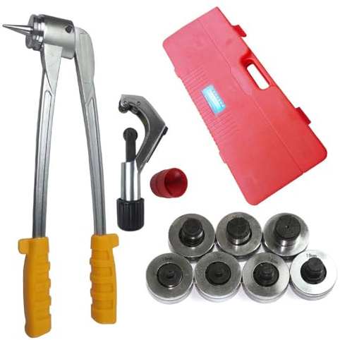 JINPRDAMZ Juego de expansores de tubos, alicates de expansión de tubos con cortatubos, incluye 7, 10-28 mm, juego de expansión de tubos manual para cobre, aluminio y otros metales blandos