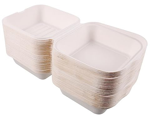 BESTonZON 50 Pièces Hamburgers Box for Outdoor Caisses Demballage Alimentaire Bread Packing Box Récipient à Hamburger Jetable To Go Trays for Food Porte-gâteau Stand De Gâteaux L'amour Pulpe