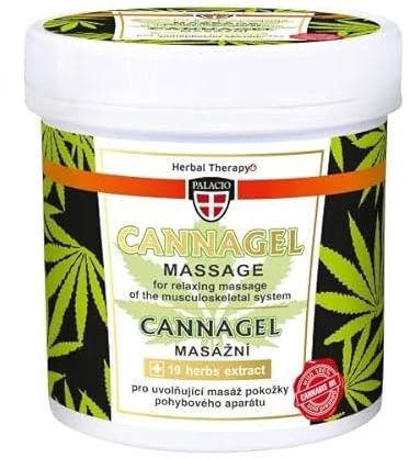 Palacio Calentador y alivio del dolor Gel de masaje para problemas de espalda, articulaciones, músculos y tendones con cáñamo y 19 extractos de hierbas – 250 ml