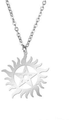 Gu Feng Colgante De Pentagrama De Sol Brillante Collar De Cadena De Caja De Declaración De Dean Sobrenatural Pareja De Mujeres Hombres