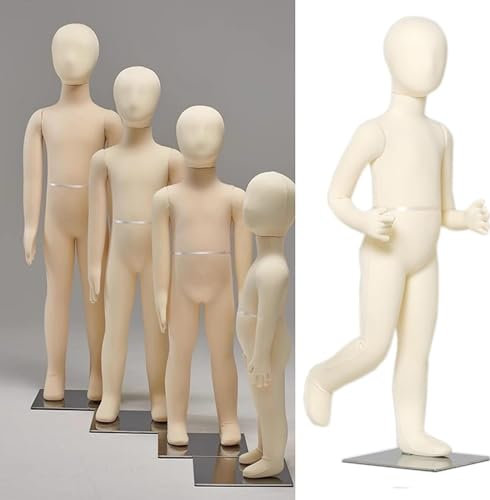 SAFWEL Schneidermode Schneiderpuppe Nähen von Kleiderformen für Kinder, Babys und Kleinkinder mit Edelstahlsockel, Biegbare Beine und Arme, Kopfdrehform ( Size : 6 Years Old )