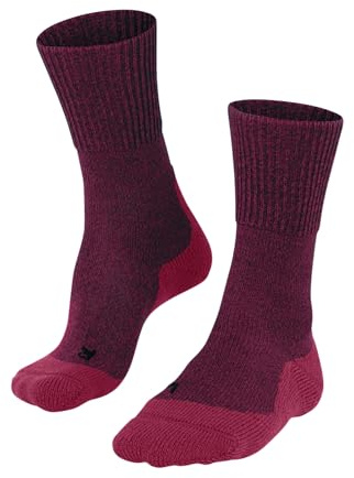 FALKE TK1 Adventure Wool W So laine 1 paire, Chaussettes de randonnée Femme, Rose Azalea 8566, 37-38