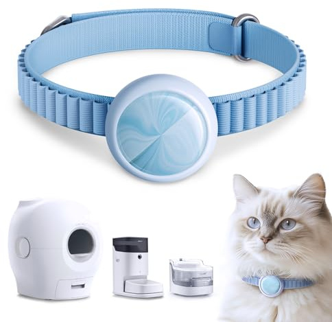 PETGUGU Intelligentes Katzenhalsband, Katzen-Tracker, Überwachung jeder Katze. Für Familien mit mehreren Tieren. Für den Wasserbrunnen für Katzen PF1, automatischer Spender PF2, Katzentoilette PW5