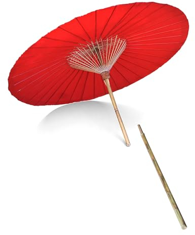 CNHRFGVD Parasol chinois Shanghai 200 cm, parasol de jardin rond rétro, parasol pliable en bambou avec protection UV UPF50+, parapluie en papier huilé imperméable