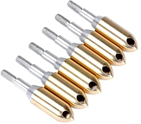 Cabezas de tiro con arco Silbato de cobre Punta de flecha Silbatos para práctica al aire libre Flecha Punta ancha 6PCS tiro con arco punta ancha silbato cabezas de arco puntas de flecha accesorio