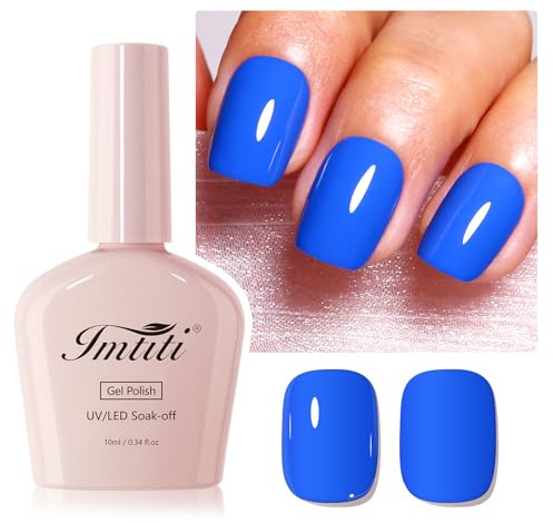 Imtiti Elektrisches Blau Gelnagellack - 10ml Leuchtendes Kobaltblau UV LED Gel Soak-Off, HEMA-Frei & Geruchsarm, Langanhaltend 28+ Tage Maniküre, DIY Nagelkunst zu Hause