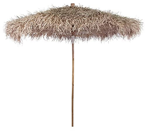 Homgoday Parasol en Bambou avec Toit en Feuille de bananier 270 cm, Parasol d'extérieur pour Jardin Terrasse, Balcon, Plage, Piscine