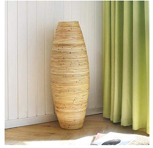Handgefertigte Rattan-Bodenvase für Wohnzimmer-Dekoration, 80 cm hoch
