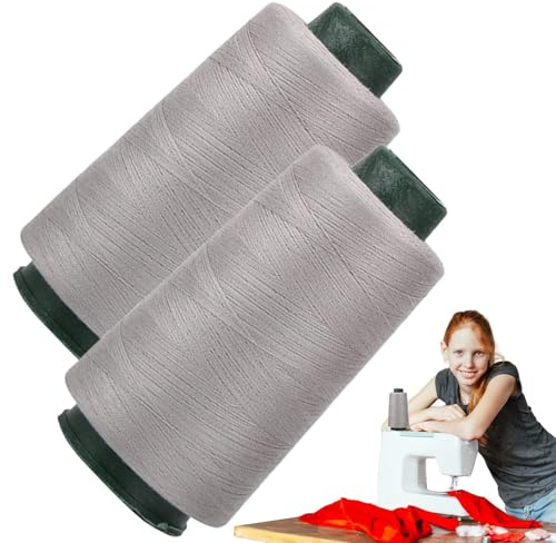 Fellflying Filo per macchina da cucire tagliacuci,Filo di poliestere per macchina da cucire - Filo da cucito tagliacuci 2200 metri - Forniture per quilting overlock a 2 bobine Filo 40/2 ad alta