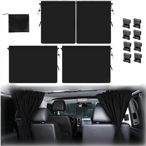 Auto Trennvorhang 3er Set,Sichtschutz Vorhänge,Auto Sichtschutz Fenster,Heckscheibe Sonnenschutz,Auto-Gardinen,Faltbare Auto-Heckscheiben-Sonnenblende,Camper Vorhang für Reisen Camping Nap Schlafen