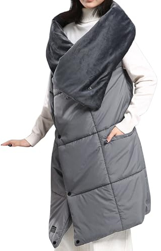 Thewasc Electric Blanket Four Heating Areas Heating Blanket Wearable Heated Blanket Multifunction Heater Mat Blanket Vest Shawl