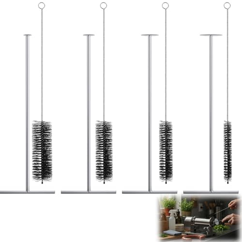 Mimorou Set of 4 Sausage Maker Stuffing Tube Cleaning System Stuffing Tube Cleaning Brush Cleaner Set Tool Kit for Sausage Stuffer Machine Household Kitchen
