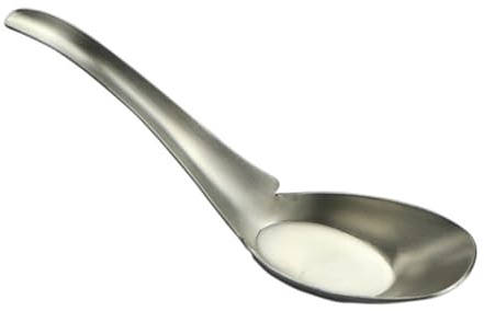 ULTECHNOVO Cuillère à Sauce Manche Ergonomique Cuillère à Soupe à Fond Plat Épaissie en Acier Inoxydable Argentée pour Ustensiles Cuisine et Service à Table