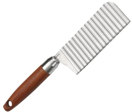 BAZEITFLOW Cortador Ondulado de Patatas Acero Inoxidable Cuchillo Arrugado para Papas Fritas y Verduras Práctico y Resistente para Ensaladas y Snacks