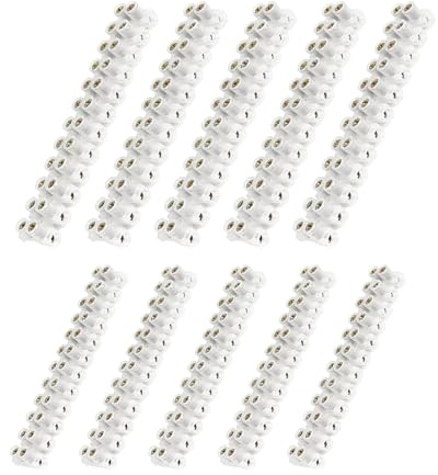 SEESUNO Electrical Wire Connectors, 10 Pack of Clear Electric Terminal Block 3A 20A Dual Row 12 Way Wiring Connector Strips