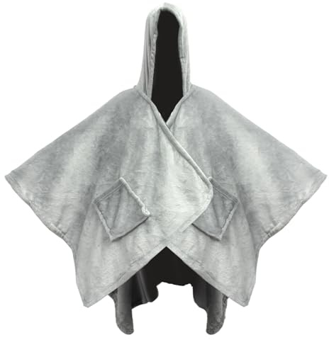 GHUAP Fernsehdecke, Ganzkörperdecke, Tragbare Winterwarmdecke, Decke zum Anziehen, Decke mit Ärmeln und Kapuze Tragbar, Wearable Blanket, ÄrmelloseDecke, für Erwachsene, Damen und Herren (B)