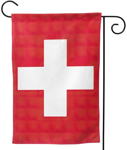 Drapeau suisse de jardin saisonnier pour l'extérieur, durable double face pour décoration de vacances