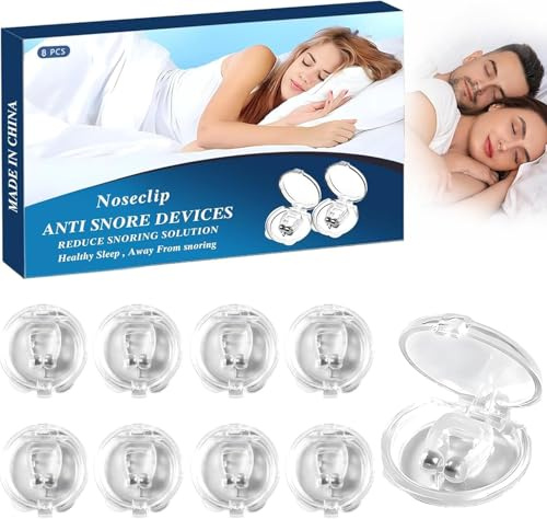 8PCS Anti Schnarch Nasenclip, Schnarchstopper, gegen Schnarchen Nase Dilator Anti Snoring Verhindern Nasenklammer Schnarchen Stopper, Möglich bessere Atmung für Ruhigen Schlaf
