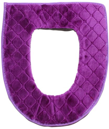 SUPVOX Toilet Seat Cover Pad with Zipper Winter Warm Seat Warmer Cushion for Bathroom Washable Reusable Toilet Cover Pad Fits Most Round Seats 1 X Cushion