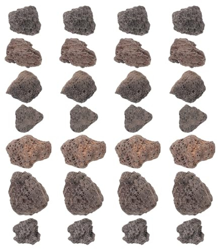 SOESFOUFU Natural Volcanic Lava Rock Stones for Birdbath and Aquarium, Lightweight Black Pumice Stone Pebbles, Weather Resistant Garden Decoration for Terrarium and Outdoor Use, 1.1kg
