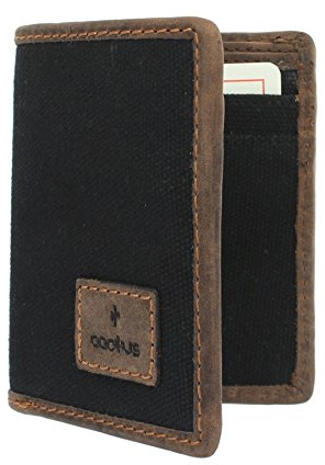 Cactus Mala Collection Compact Canvas Wallet with RFID Protection 633_81 Black
