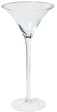 INNA-Glas Copa de Martini - Copa de cóctel Ivana con pie, Embudo - Redondo, Transparente, 50cm, Ø 25,5cm - Jarrón de Cristal - Copa Decorativa