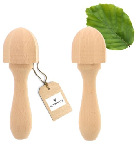HOFMEISTER® Presse-agrumes en bois, Presse-citron, Presse-agrumes, Extracteur de hêtre et bois de hêtre, Bois, 14 cm – rond., 14,5 x 4,5 x 4,5 cm